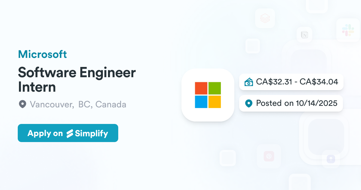 Software Engineer Intern Microsoft Simplify Jobs